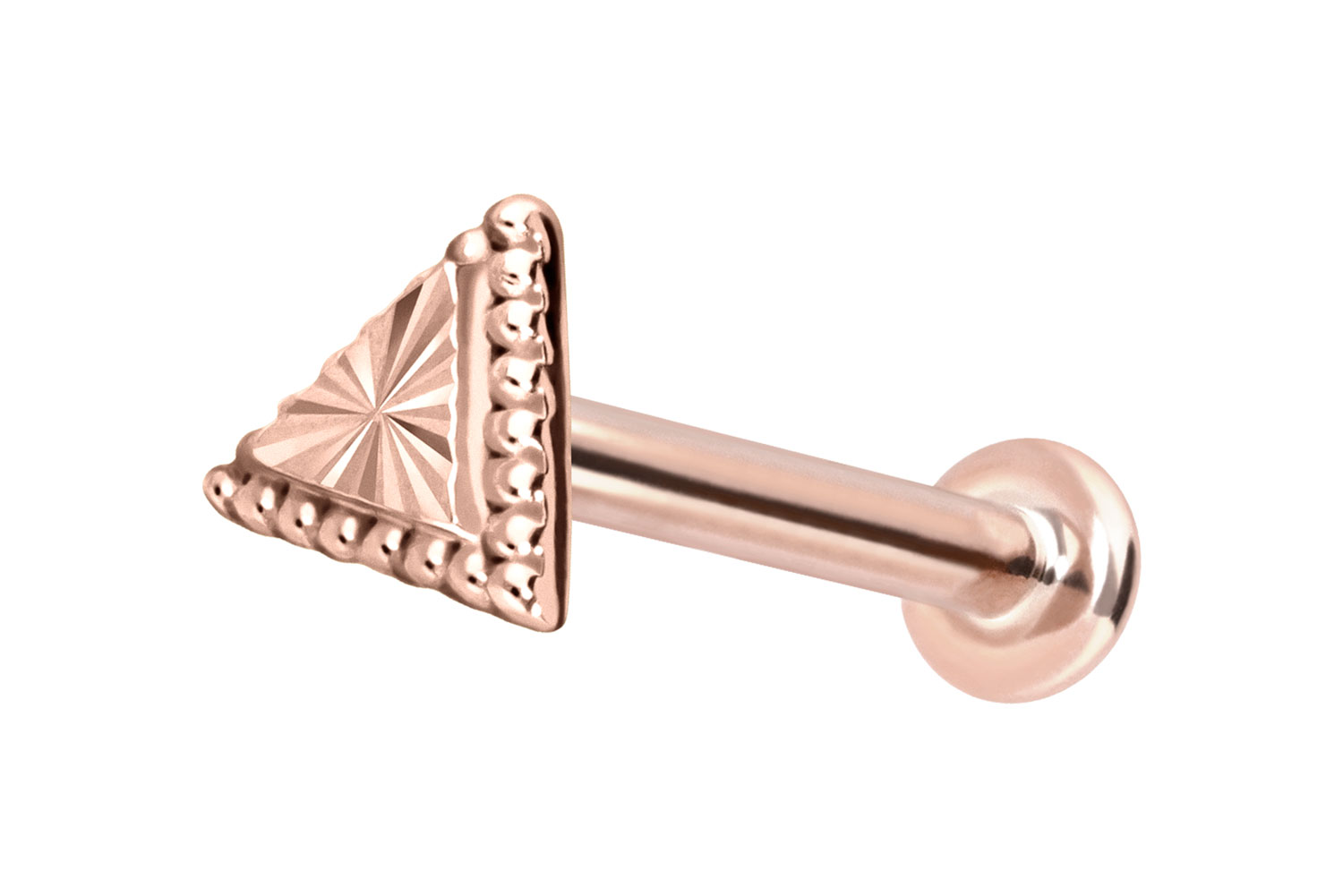 14 Karat Gold Labret Piercing mit Innengewinde DREIECK